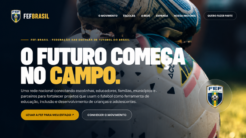 Plataforma de gestão + App + identidade para federação de escolinha de futebol do brasil